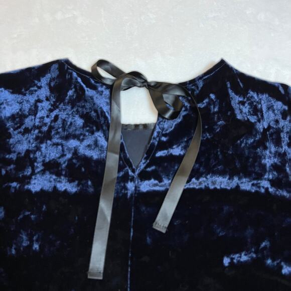 beachlunchlounge Crushed Velvet Short Sleeve Shirt with Tie Back Size Medium - Picture 5 of 8